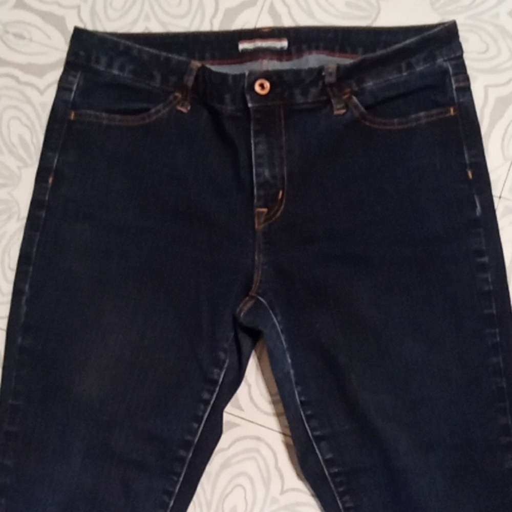 Hilfiger Women Crop Dark Blue Jeans Tommy Hilfiger Sz 12 - Picture 8 of 10